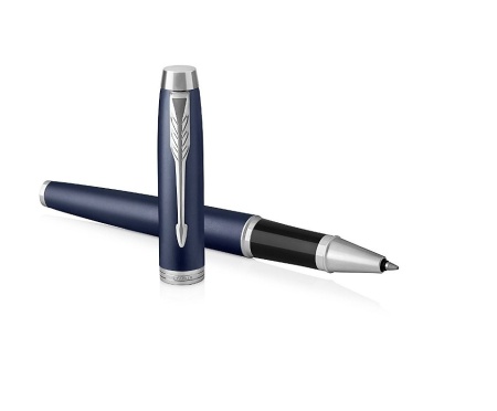 Ручка роллер Parker IM Metal Matte Blue CT, стержень: F, цвет чернил: black, в подарочной упаковке.