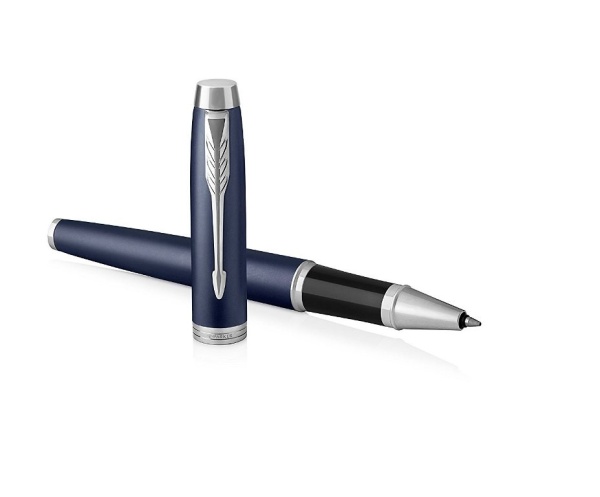 Ручка роллер Parker IM Metal Matte Blue CT, стержень: F, цвет чернил: black, в подарочной упаковке.