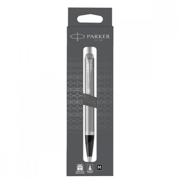 Шариковая ручка Parker IM Stainless Steel CT, стержень: M, цвет чернил: black, в подарочной упаковке.