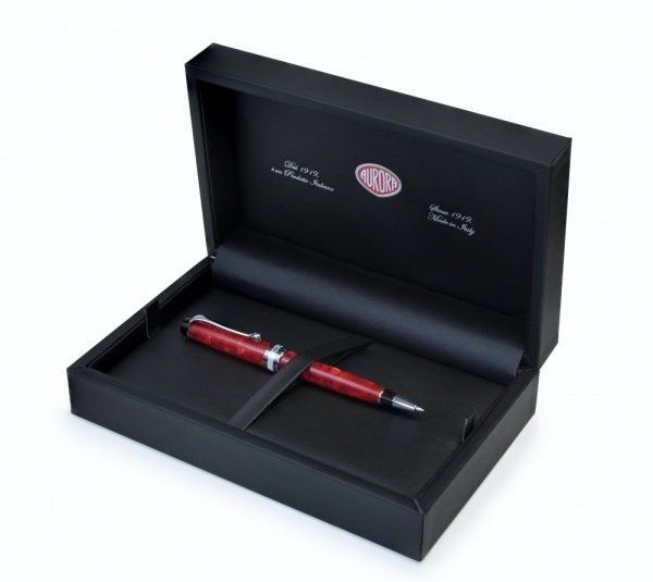 Шариковая ручка Aurora Optima Auroloide Red CT стержень: M, цвет чернил: blue, в подарочной коробке