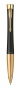 Шариковая ручка Parker Urban (матовый черный лак) Muted Black Gold Finish Trim, стержень: M, цвет чернил: blue, в подарочной упаковке.