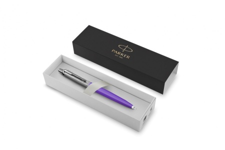 Шариковая ручка Parker Jotter, цвет FROSTY PURPLE, цвет чернил синий, толщина линии M , в подарочной коробке