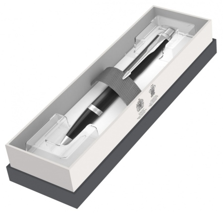 Шариковая ручка Parker IM Metal Black CT лак матовый, стержень: M, цвет чернил: black, в подарочной упаковке.