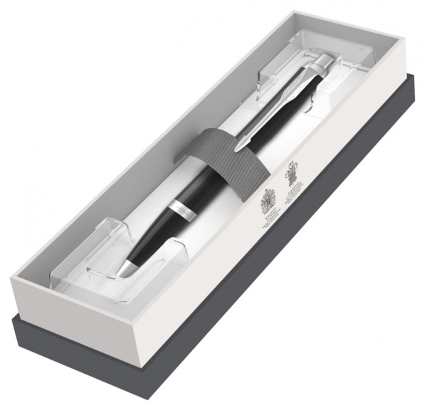 Шариковая ручка Parker IM Metal Black CT лак матовый, стержень: M, цвет чернил: black, в подарочной упаковке.