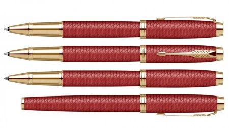 Ручка роллер Parker IM Premium T318  Red G, стержень: F, цвет чернил: black, в подарочной упаковке.