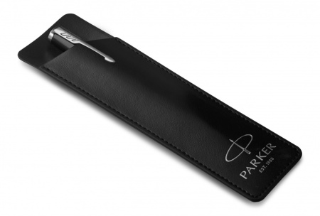 Чехол Parker из натуральной кожи, цвет матово-черный с серебряным тиснением