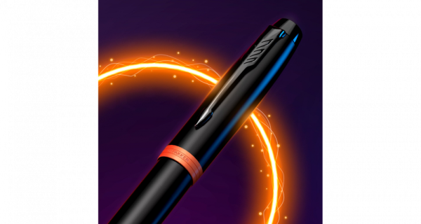 Шариковая ручка Parker IM Vibrant Rings Flame Orange, стержень: Mblue, в подарочной упаковке.