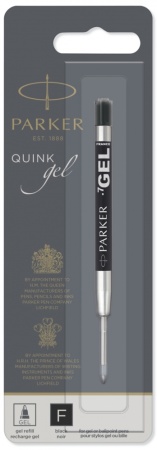 Cтержень гелевый Parker "Gel Ball Point", размер: F (тонкий), цвет: черный, в блистере.
