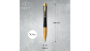 Шариковая ручка Parker Urban (матовый черный лак) Muted Black Gold Finish Trim, стержень: M, цвет чернил: blue, в подарочной упаковке.