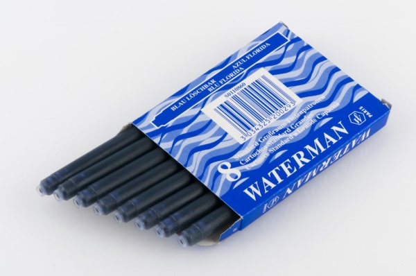 Чернила в картридже З/ч. Waterman Ink cartridge Standard Blue  (в упаковке 8 картриджей)