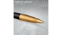 Шариковая ручка Parker Urban (матовый черный лак) Muted Black Gold Finish Trim, стержень: M, цвет чернил: blue, в подарочной упаковке.