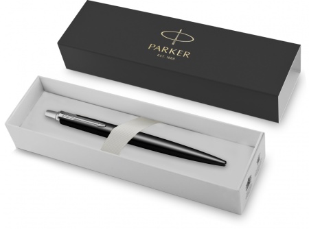 Шариковая ручка Parker Jotter Essential, Satin Black CT, стержень: M, цвет чернил : blue