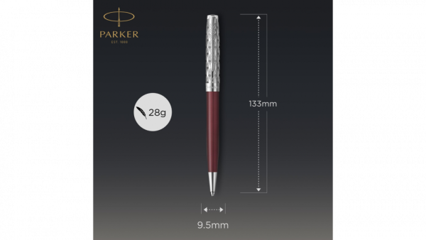 Шариковая ручка Parker Sonnet Premium Refresh RED CT, стержень: M, цвет чернил: black , в подарочной упаковке