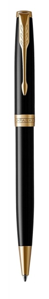 Шариковая ручка Parker Sonnet , Lacquer Deep Black GT, стержень: M, цвет чернил: black , в подарочной упаковке