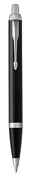 Шариковая ручка Parker IM Metal Black CT лак глянцевый, стержень: M, цвет чернил: blue, в подарочной упаковке.