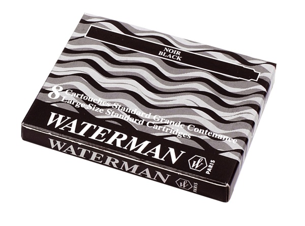 Чернила в картридже З/ч. Waterman Ink cartridge Standard Black  (в упаковке 8 картриджей)