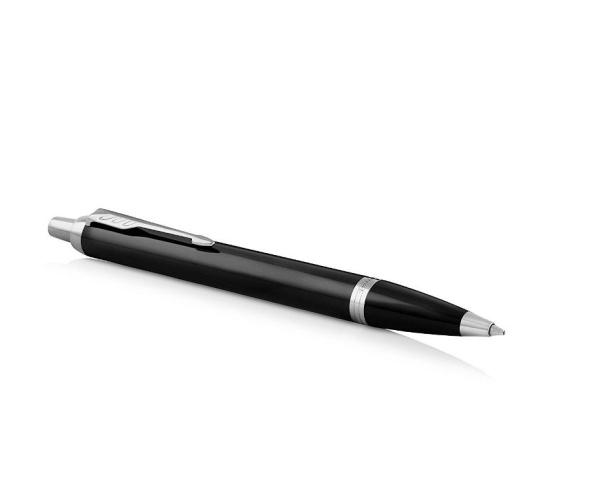 Шариковая ручка Parker IM Metal Black CT лак глянцевый, стержень: M, цвет чернил: blue, в подарочной упаковке.