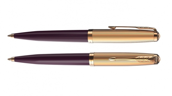 Шариковая ручка Parker 51 DELUXE PLUM GT, стержень: M, цвет чернил: black, в подарочной упаковке.