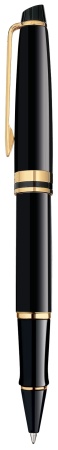 Ручка-роллер Waterman Expert 3, цвет: Black Laque GT, стержень: Fblk