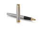 Ручка роллер Parker Sonnet  Stainless Steel GT, стержень: F, цвет чернил: black, в подарочной упаковке
