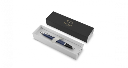 Шариковая ручка Parker IM Metal Matte Blue CT, стержень: M, цвет чернил: blue, в подарочной упаковке.