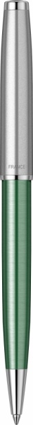 Шариковая ручка Parker Sonnet Essentials Green SB Steel CT, цвет чернил black, стержень: M, в подарочной упаковке.