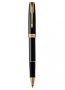 Ручка-роллер Parker Sonnet Black Lacquer GT, стержень: F, цвет чернил: black, в подарочной упаковке