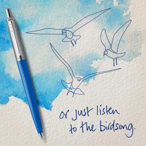 Шариковая ручка Parker Jotter Originals Blue Chrom CT, стержень: Mblue в подарочной упаковке