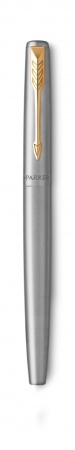 Ручка-роллер Parker Jotter Core T61 Stainless Steel GT M стержень:F цвет чернил: black, в подарочной упаковке.
