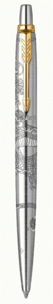 Шариковая ручка Parker Jotter Dragon Special Edition, цвет: St. Steel GT, стержень: Mblue в подарочной коробке