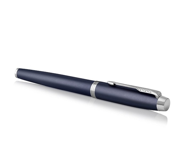 Ручка роллер Parker IM Metal Matte Blue CT, стержень: F, цвет чернил: black, в подарочной упаковке.