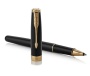 Ручка-роллер Parker Sonnet Black Lacquer GT, стержень: F, цвет чернил: black, в подарочной упаковке