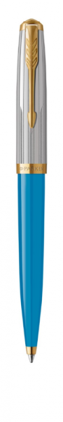 Шариковая ручка Parker 51 Premium Turquoise GT стержень: M, цвет чернил: black, в подарочной упаковке.