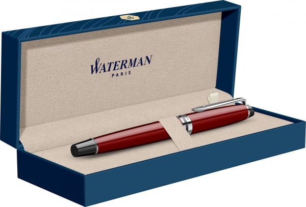 Ручка-роллер Waterman "Expert Dark Red Lacquer CT Black", стержень: Fblk