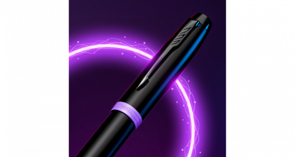 Шариковая ручка Parker IM Vibrant Rings Flame Amethyst Purple, стержень: Mblue, в подарочной упаковке.