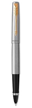 Ручка-роллер Parker Jotter Core T61 Stainless Steel GT M стержень:F цвет чернил: black, в подарочной упаковке.