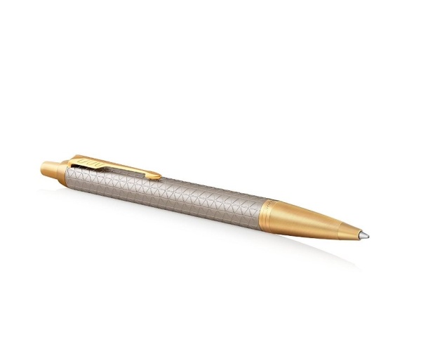Шариковая ручка Parker IM Premium Warm Silver (grey)  GT, стержень: M, цвет чернил: blue, в подарочной упаковке.