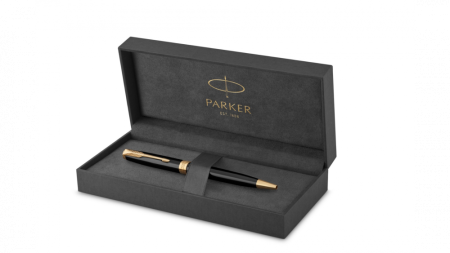 Шариковая ручка Parker Sonnet , Lacquer Deep Black GT, стержень: M, цвет чернил: black , в подарочной упаковке