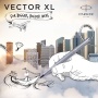 Ручка-роллер Parker Vector XL Silver Blue CT, цвет чернил black, стержень: F, в подарочной упаковке.
