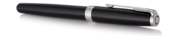 Ручка роллер Parker Sonnet  Lacquer Deep Black CT, стержень: F, цвет чернил: black, в подарочной упаковке