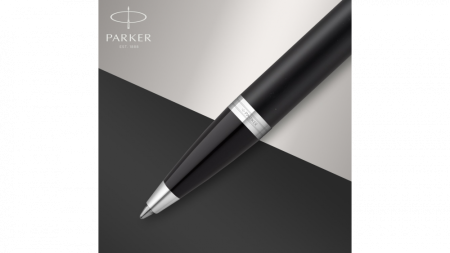 Шариковая ручка Parker IM Metal Black CT лак матовый, стержень: M, цвет чернил: black, в подарочной упаковке.