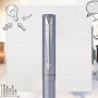 Ручка-роллер Parker Vector XL Silver Blue CT, цвет чернил black, стержень: F, в подарочной упаковке.
