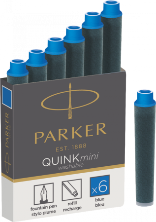 Картридж Parker с чернилами для перьевой ручки MINI, упаковка из 6 шт., цвет: Blue