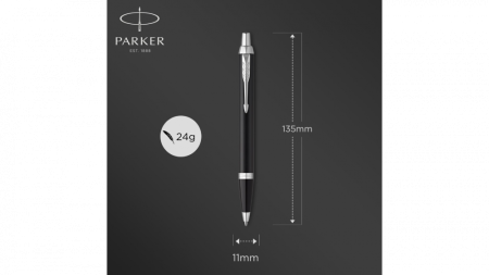 Шариковая ручка Parker IM Metal Black CT лак матовый, стержень: M, цвет чернил: black, в подарочной упаковке.