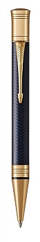 Шариковая ручка Parker  Duofold Prestige Blue Chevron GT, стержень: M, цвет чернил: black, в подарочной упаковке.