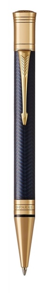 Шариковая ручка Parker  Duofold Prestige Blue Chevron GT, стержень: M, цвет чернил: black, в подарочной упаковке.