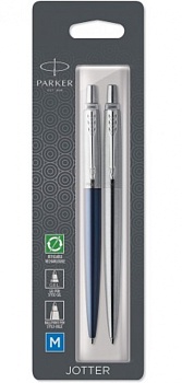 Набор из 2х ручек Parker Jotter шариковая ручка Royal Blue CT и гелевая ручка Stainless Steel CT в блистерной упаковке
