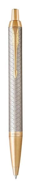 Шариковая ручка Parker IM Premium Warm Silver (grey)  GT, стержень: M, цвет чернил: blue, в подарочной упаковке.