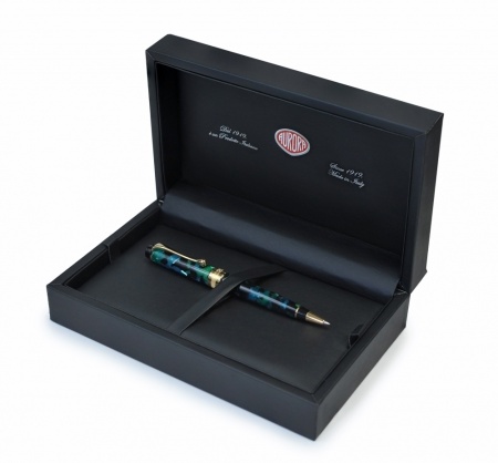 Шариковая ручка Aurora Optima Auroloide Stilografica GT стержень: M, цвет чернил: blue, в подарочной коробке