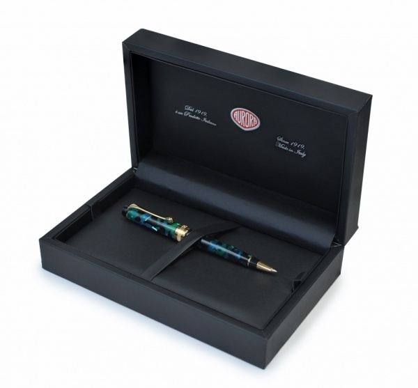 Шариковая ручка Aurora Optima Auroloide Stilografica GT стержень: M, цвет чернил: blue, в подарочной коробке